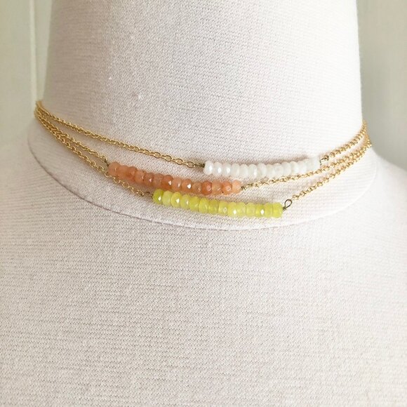 18kt Gold Filled Jade Bar Necklace - Picture 6 of 6